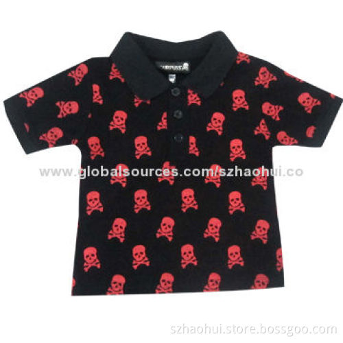 Boys' Cute Custom Design Printed Cotton Polo Shirt, Many Colors Available, OEM Manufacturer
